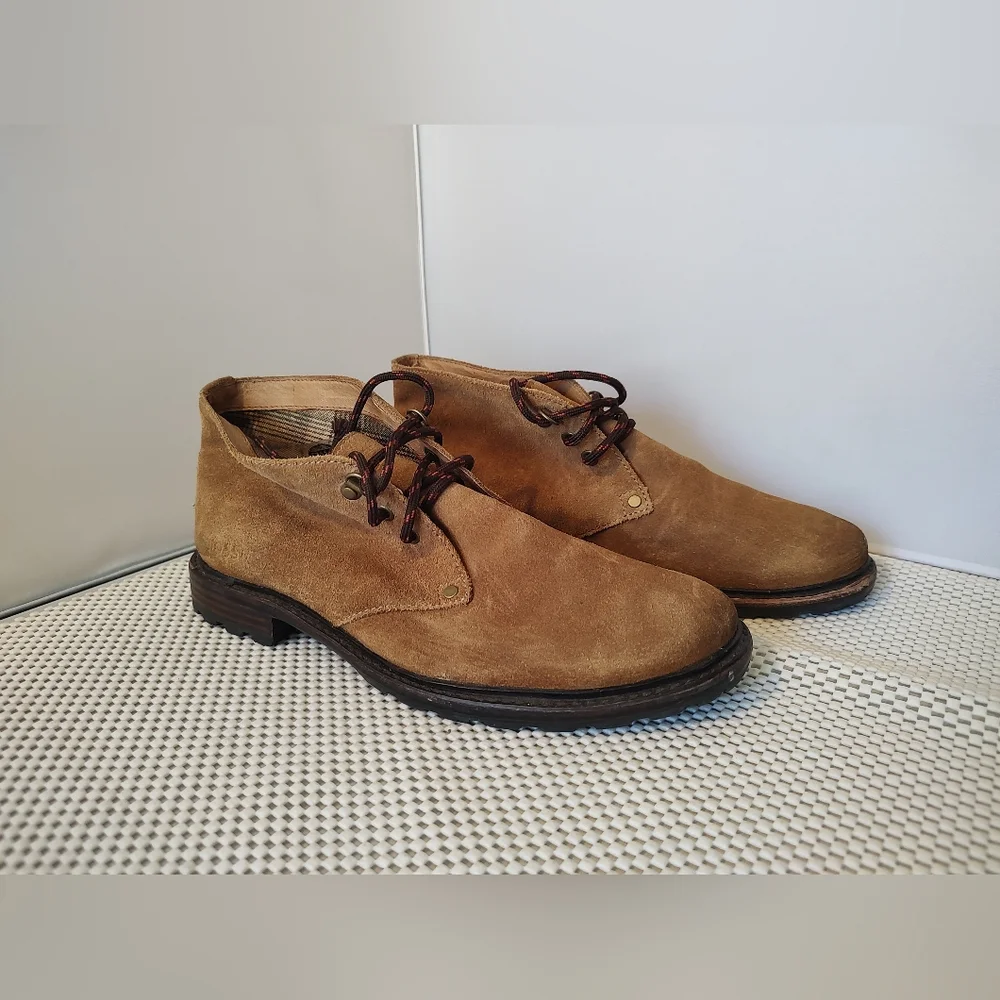 FOSSIL Men's Size 8 Tan Brown Suede Ankle Boots Shoes